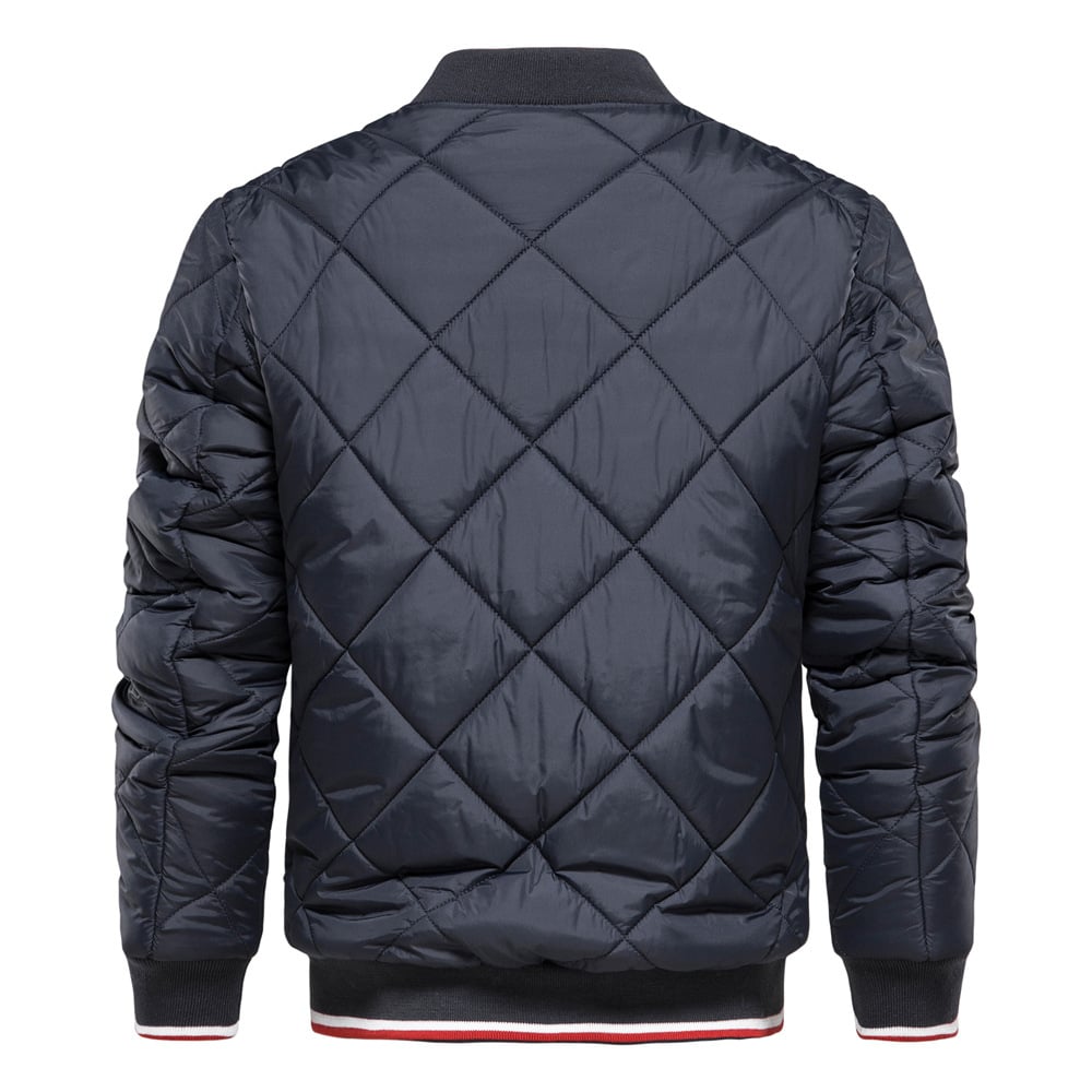 Menā€™S Winter Padded Jacket Stand Collar Solid Färg Zipper