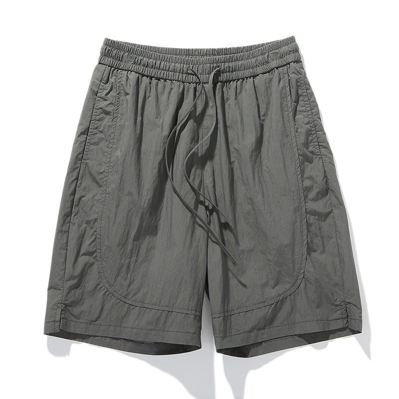 Herr Sommar Lös Passform Shorts Snabbt Torkande Enfärgade Färg Medellånga