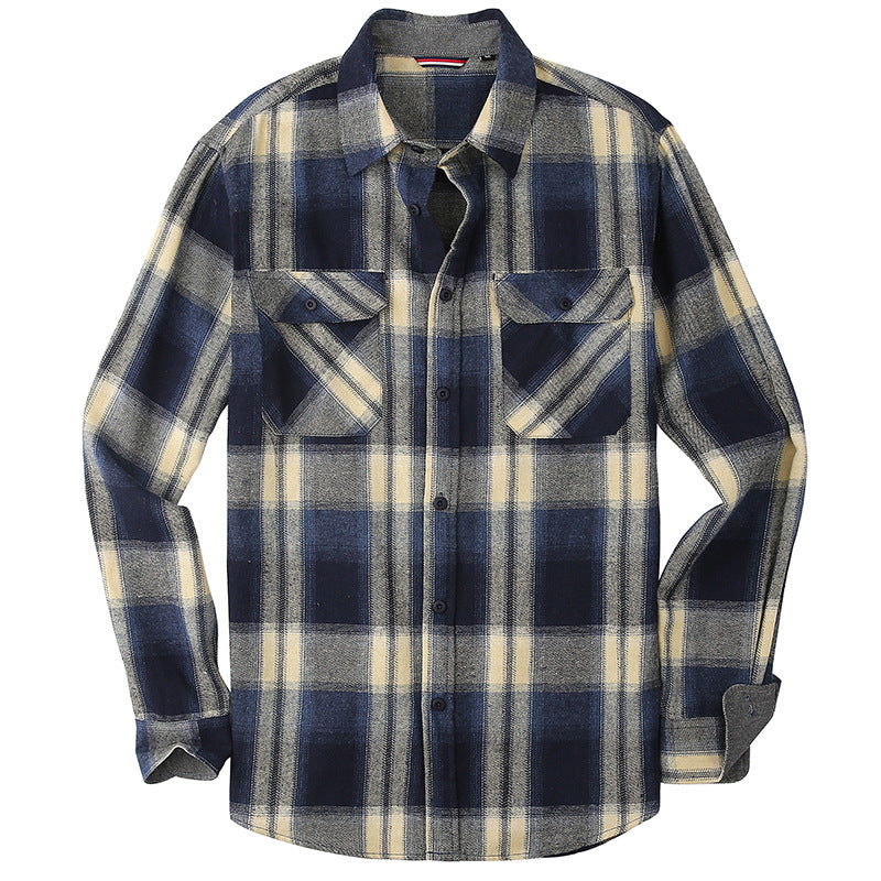 Herrrutig Flanellskjorta Med Lång ÄRm