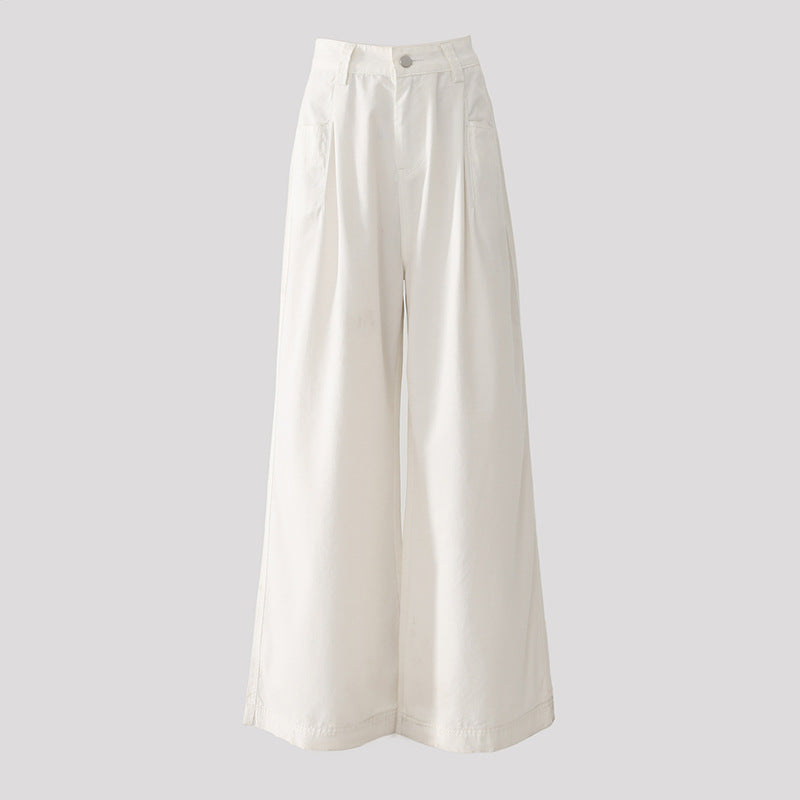Damjeans Med Hög Midja Och Vida Ben I Retrodesign