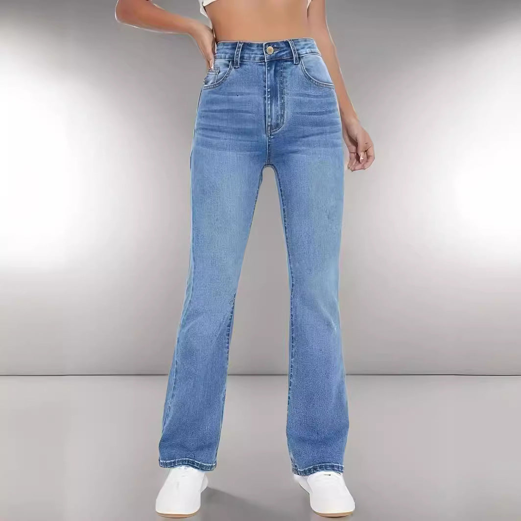 Damjeans Med Hög Midja, Raka, Smala Passformer Och Stretch I Denimblandning