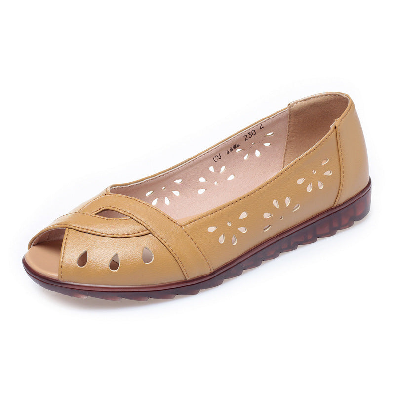 Damsommarsandaler Med Peep Toe-Motiv Och Spänne