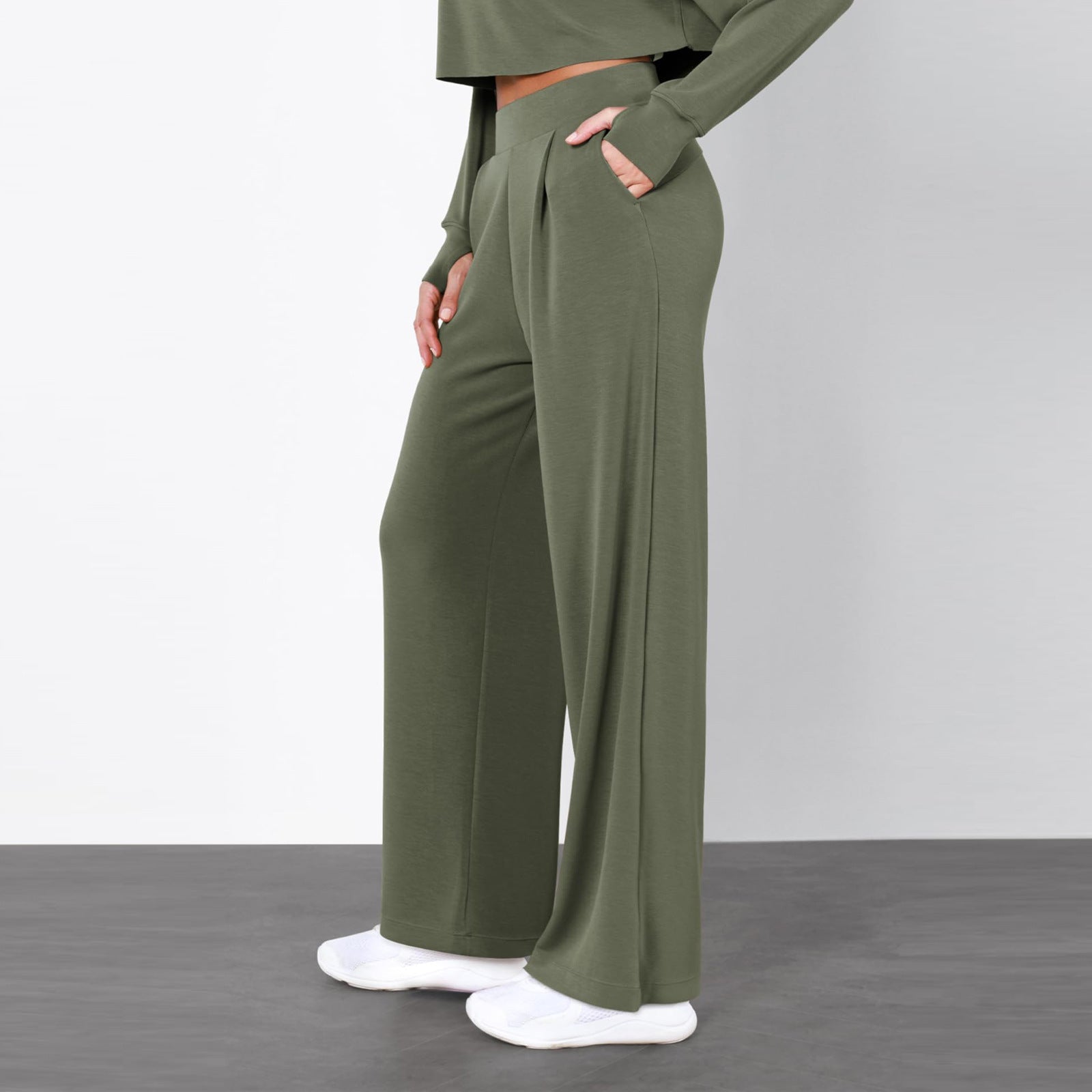 Dambyxor Med Hög Midja Och Raka Ben Och Nedsänkt Falldesign