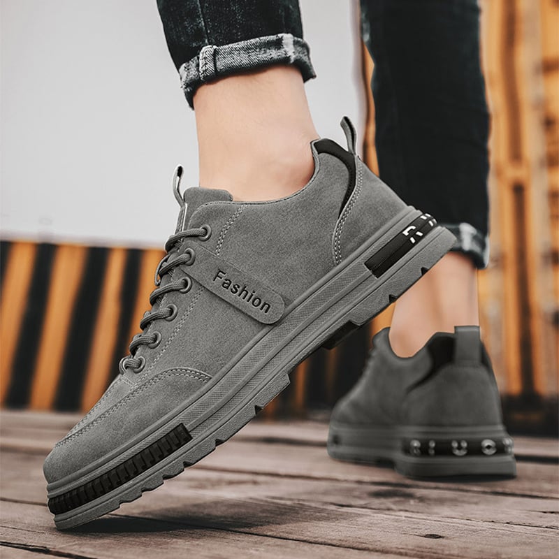 Herrsneakers Med Snörning, Låga, Rund Tå Och Platt Sula
