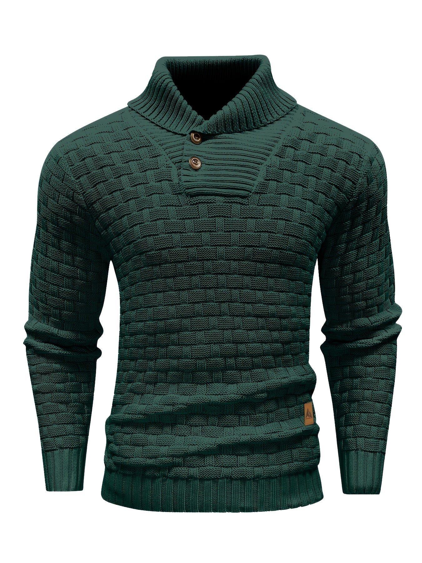 Herr Tröja i Waffle Knit med Sjalkrage