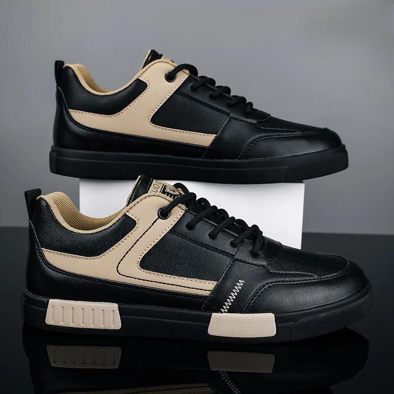 Herrsneakers Med Tvåfärgade Paneler Och Upphöjd Sula