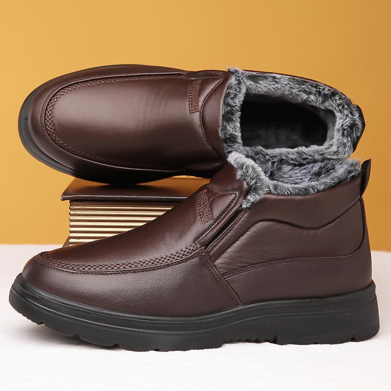 Herr Vinter Slip-On Skor Fleecefoder Halkfri Platt Klack