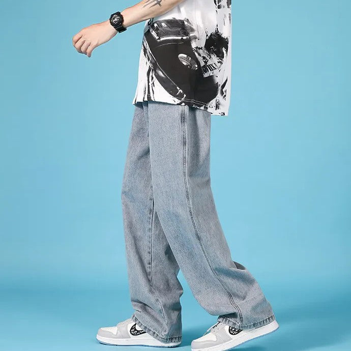 Herr Raka Jeans Med Lös Passform Hip Hop Cargobyxor Med Dragkedja