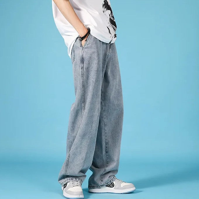 Herr Raka Jeans Med Lös Passform Hip Hop Cargobyxor Med Dragkedja