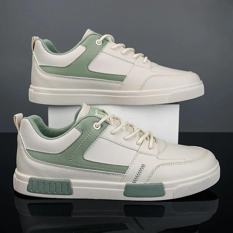 Herrsneakers Med Tvåfärgade Paneler Och Upphöjd Sula