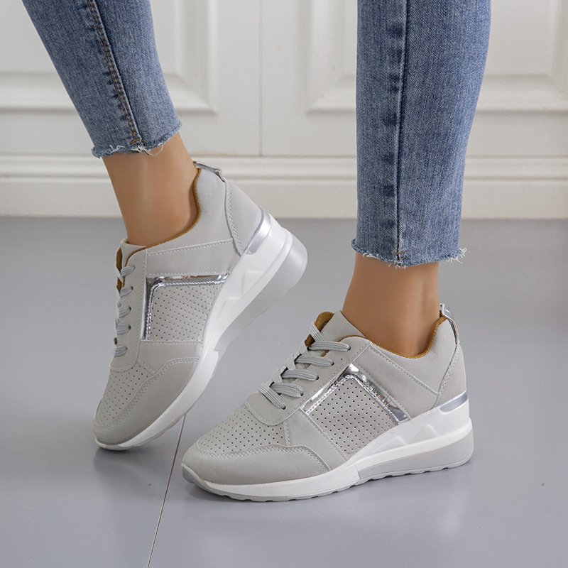 Damsneakers Med Andningsbar Stickad Ovandel, Stödjande Sula