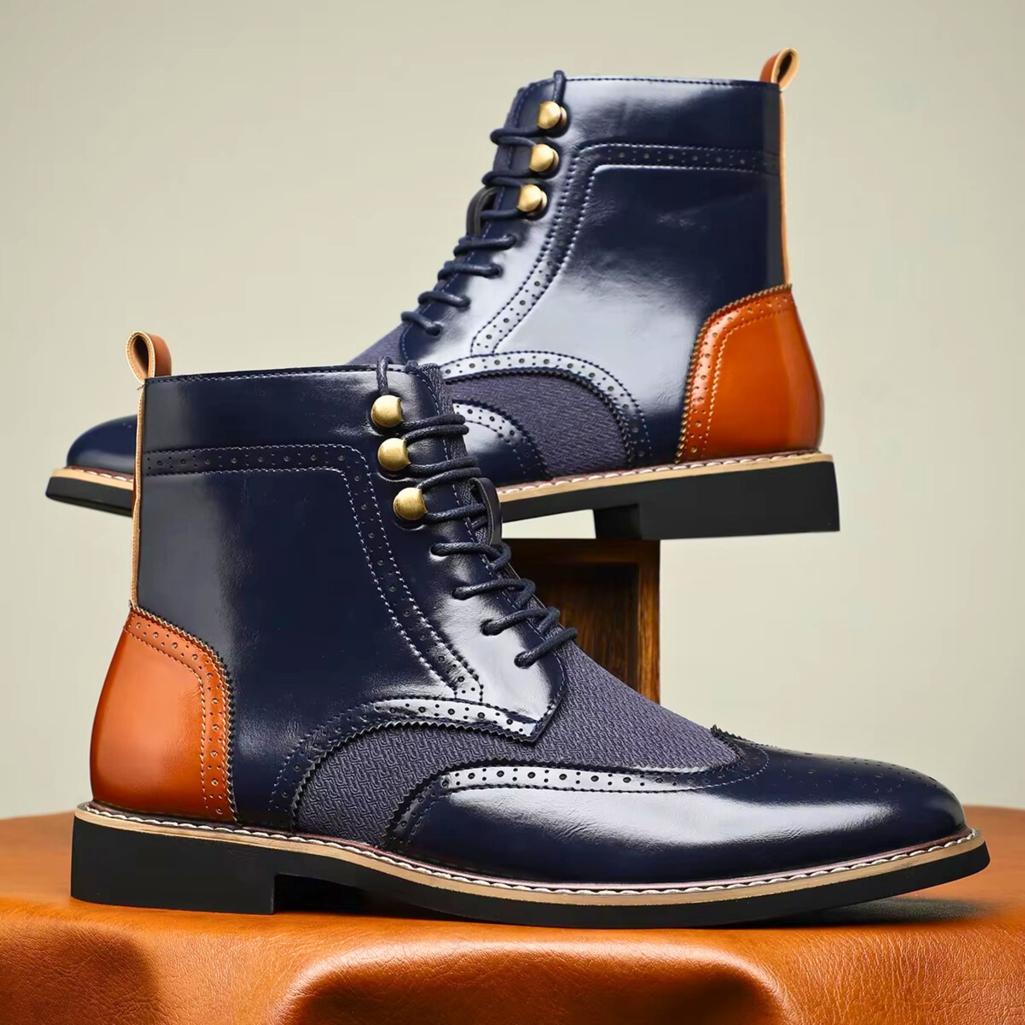 Brogueskor För Kvinnor Med Tvåfärgad Design