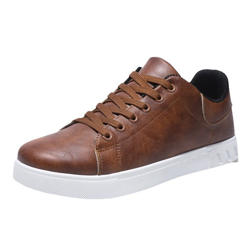 Låga Herrskor Med Snörning, Rund Tå Och Gummisula