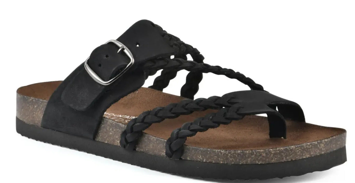 Kvinnors Vävda Platta Sandaler Med Remmar Och Öppen Design – Läderlook