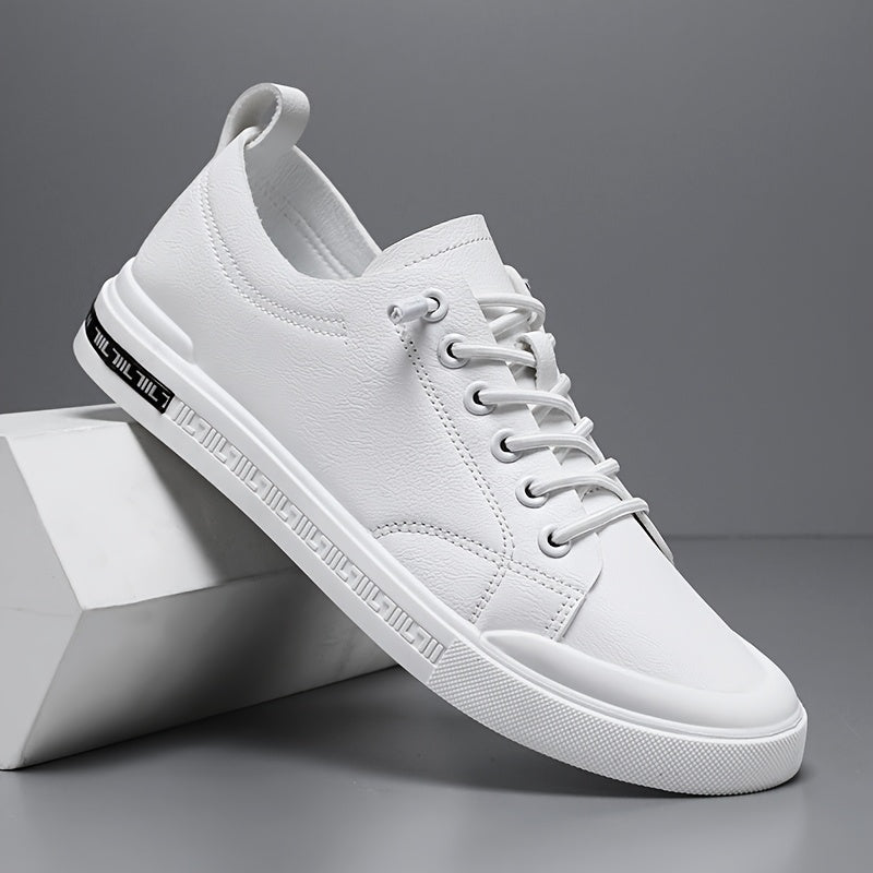 Herrsneakers Med Snörning, Slät Ovandel, Vadderad Innersula I Pvc-Sula