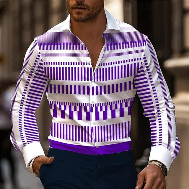 Herr Långärmad T-Shirt Digitalt Tryck Blommönster