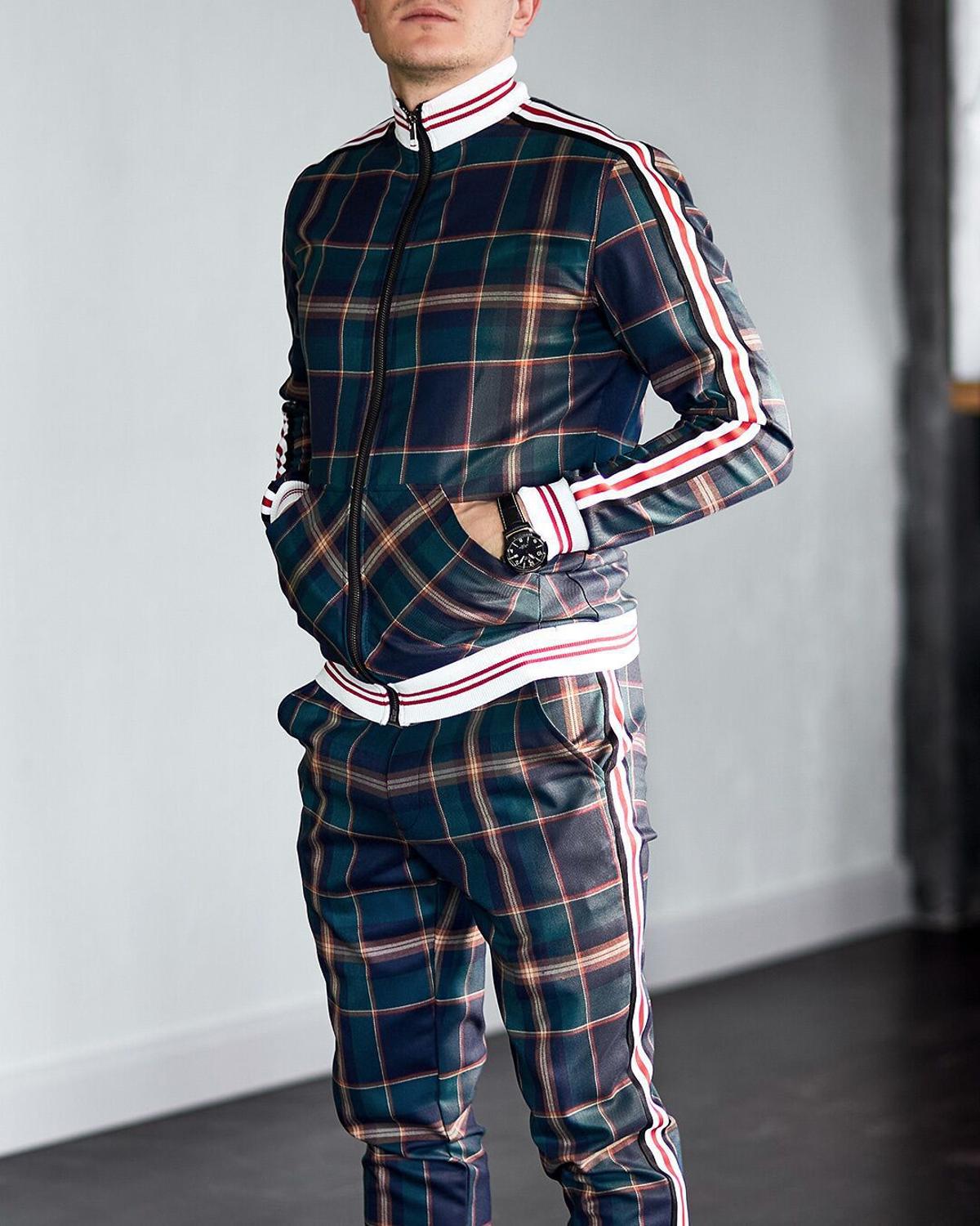 Herr Sportset Tvådelad med Långärmad Tröja och Byxor