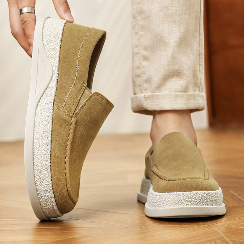 Herr Vår- Och Höstslip-On Casual Sneakers Med Mikrofiberläder Ovandel