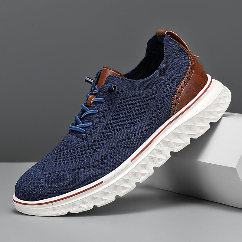 Lätta Låga Sneakers För Män Med Mesh-Ovandel Och Platt Klack