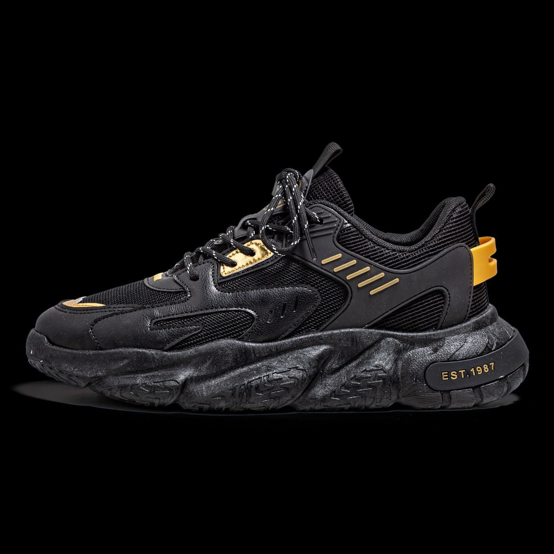 Herrsneakers Med Snörning Och Casual Mönster