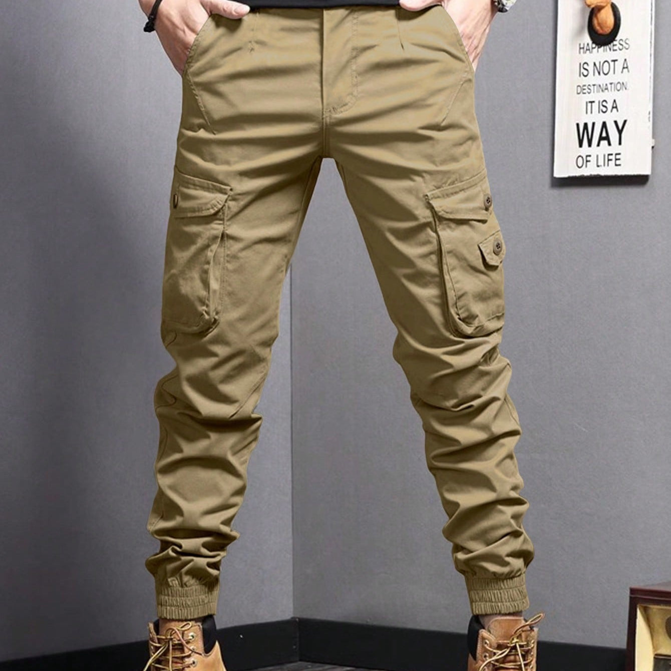 Herr Raka Dragsko Arbetsbyxor Multi Pocket Design