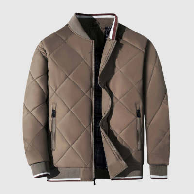 Menā€™S Winter Padded Jacket Stand Collar Solid Färg Zipper