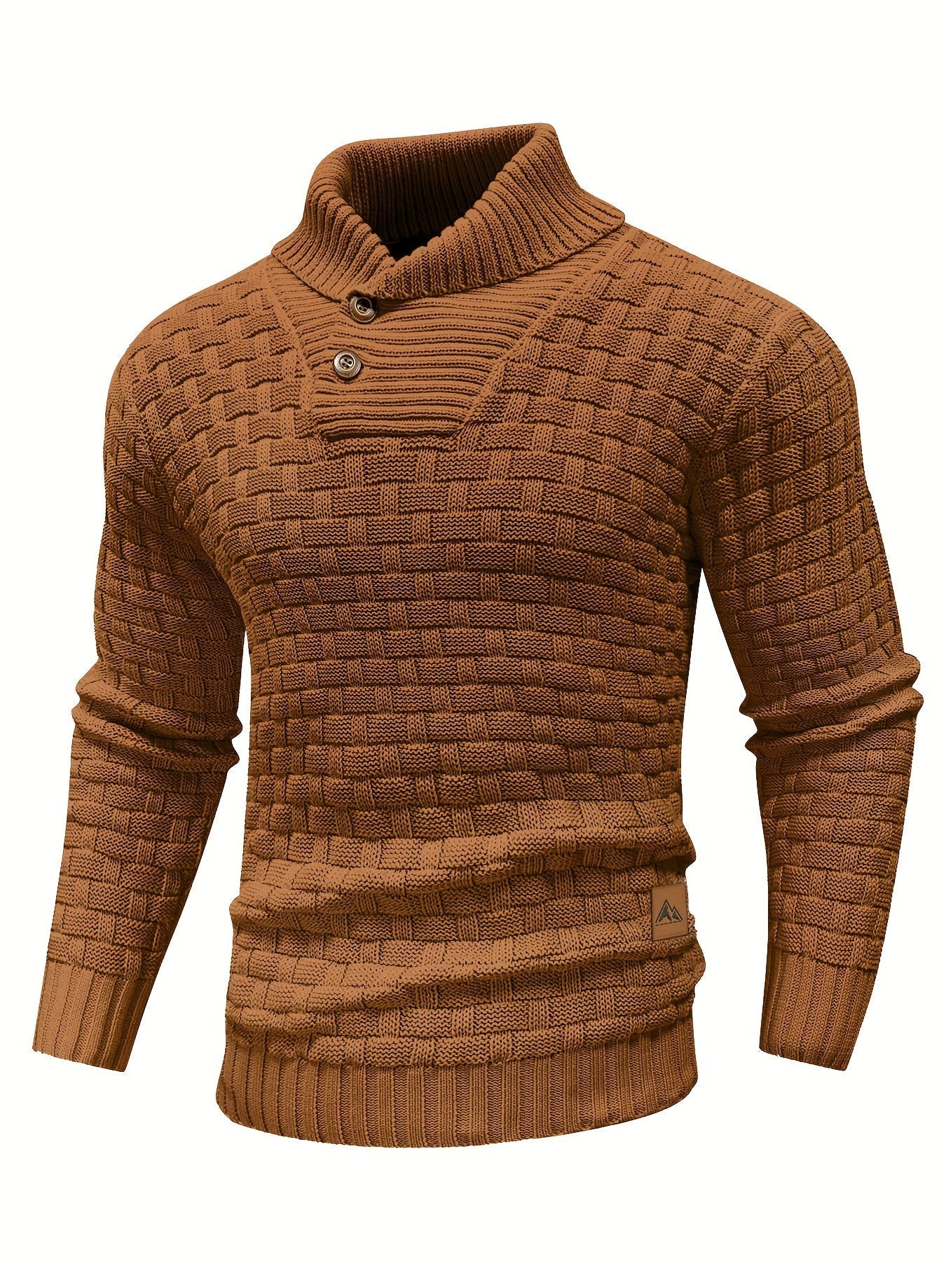 Herr Tröja i Waffle Knit med Sjalkrage