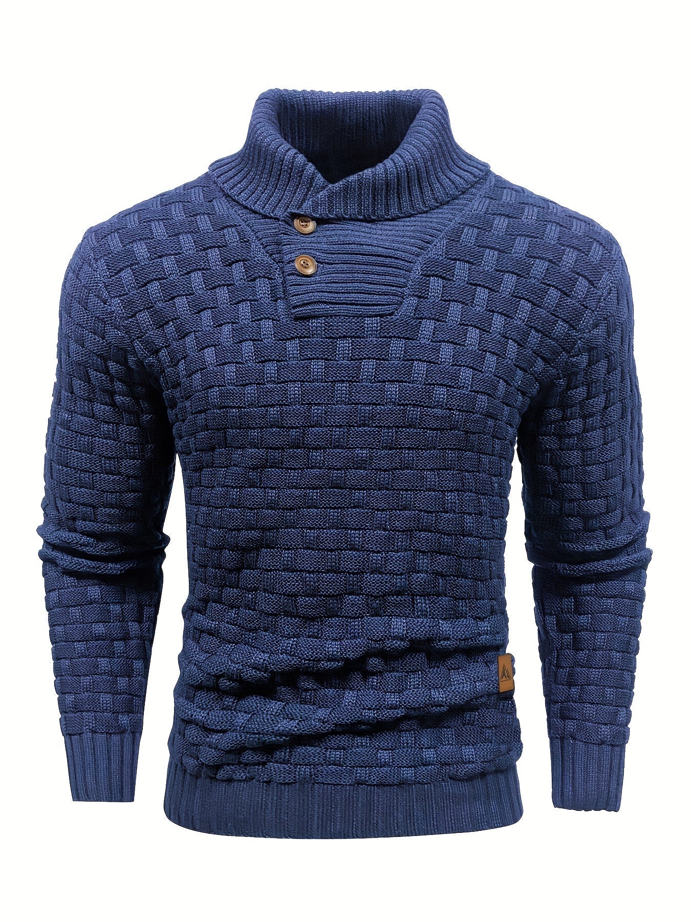Herr Tröja i Waffle Knit med Sjalkrage
