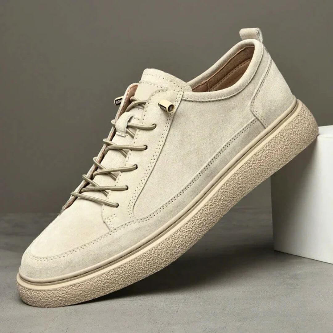 Herr Sneakers Mocka Look Snörning Vadderad Innersula Gummisula
