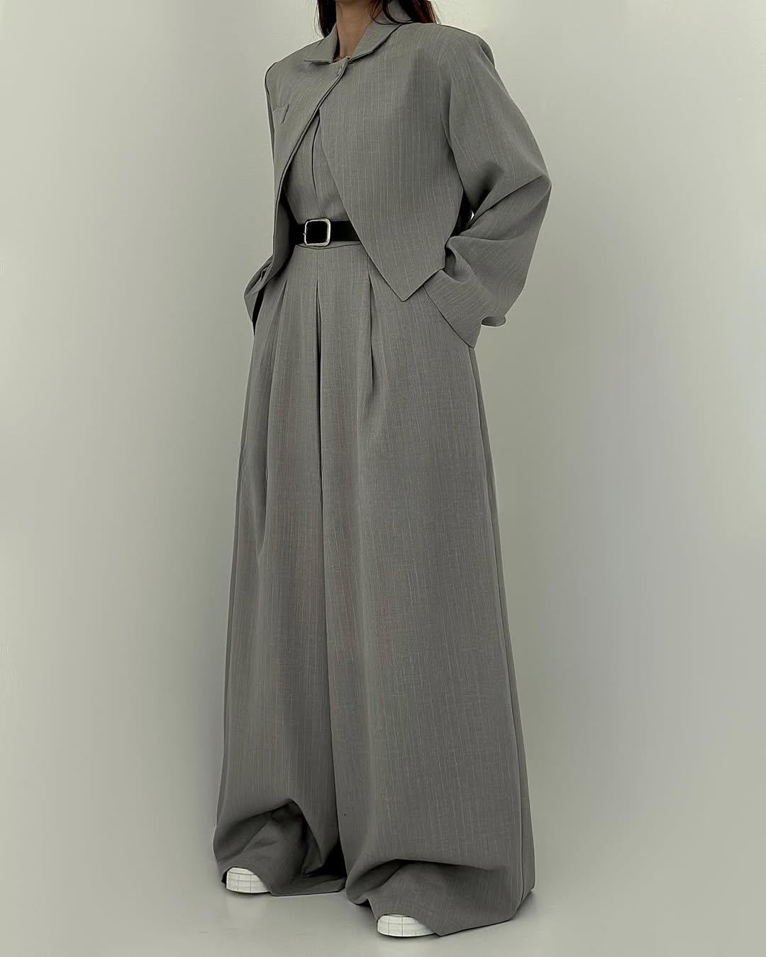 Damset med Bustier Jumpsuit Vida Byxor och Matchande Jacka