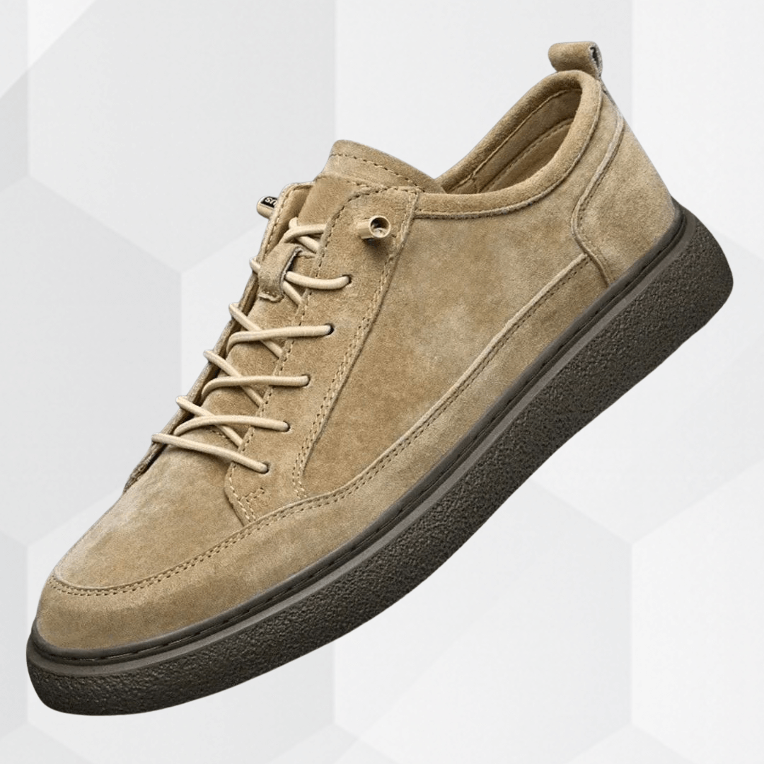 Herr Sneakers Mocka Look Snörning Vadderad Innersula Gummisula