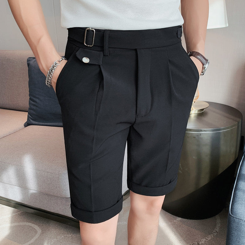 Herr Sommar Rak Passform Shorts Kontrastfärgad Mikroelastisk Design