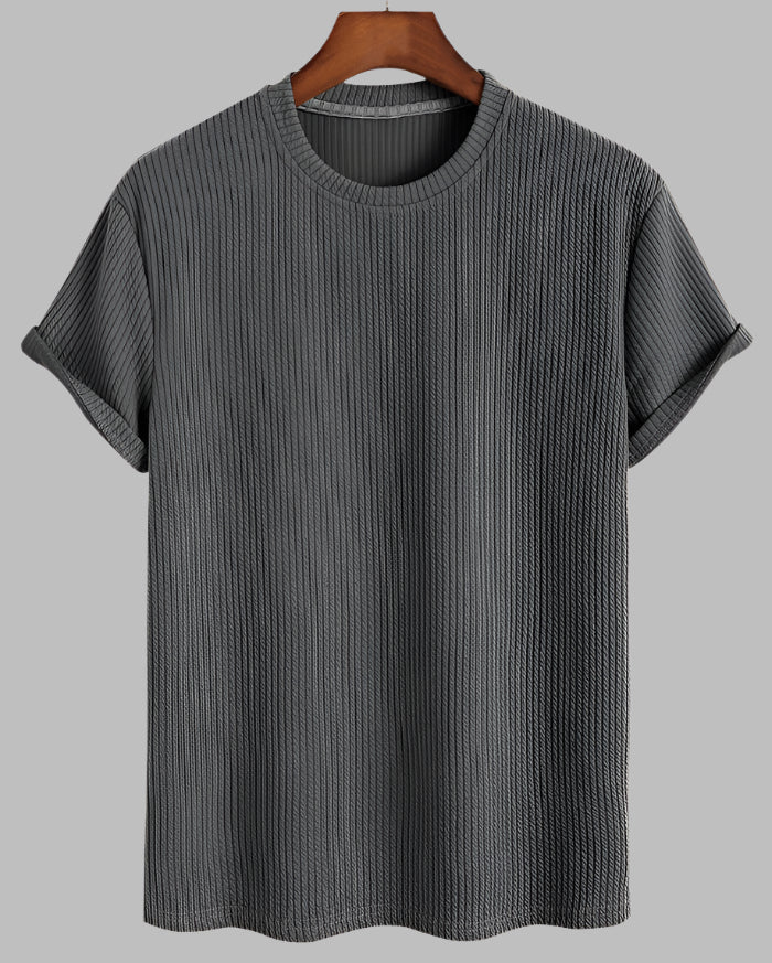Herr-T-Shirt Med Rund Hals Och Korta äRmar, Lätt Och Andningsbar