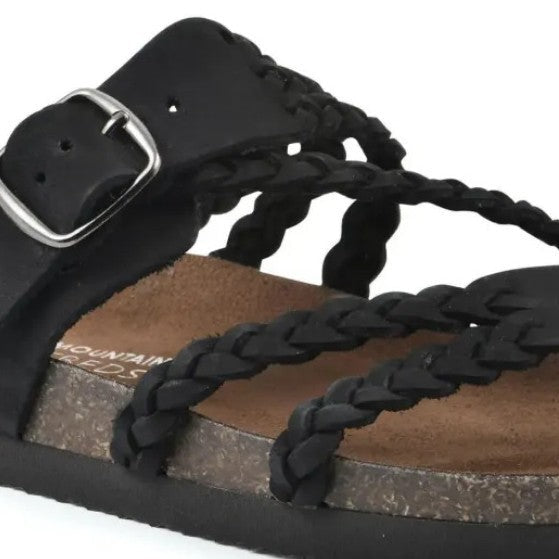 Kvinnors Vävda Platta Sandaler Med Remmar Och Öppen Design – Läderlook