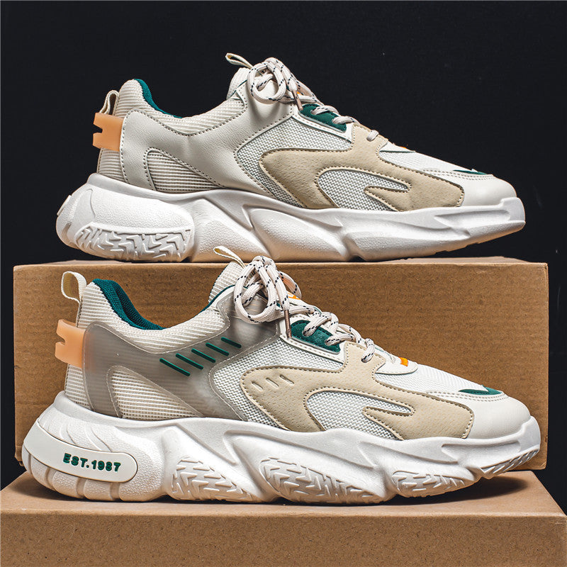 Herrsneakers Med Snörning Och Casual Mönster