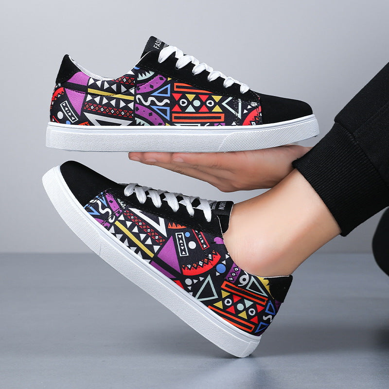 Låga Herrsneakers I Kanvas Med Snörning