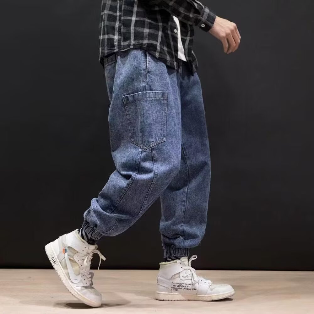 Herrjeans Raka Ben Med Mellanhöga Cargofickor