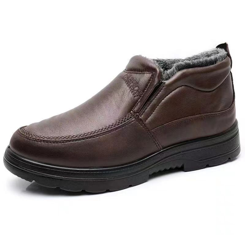 Herr Vinter Slip-On Skor Fleecefoder Halkfri Platt Klack