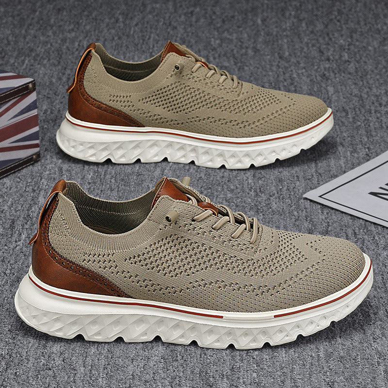 Lätta Låga Sneakers För Män Med Mesh-Ovandel Och Platt Klack