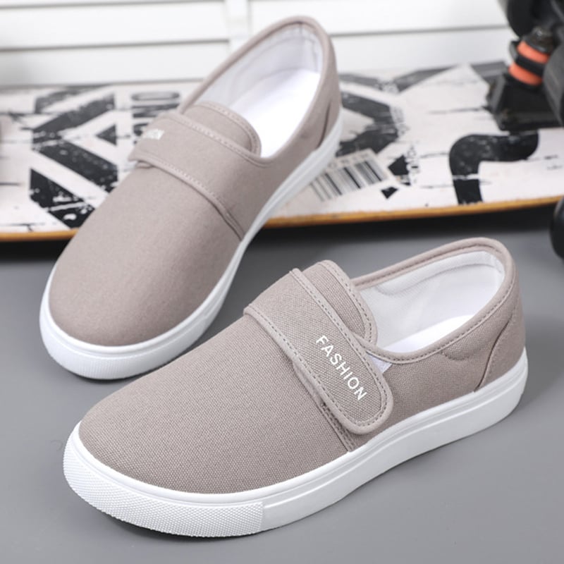 Herrsneakers Med Kardborreband, Platt Sula Och Låg Design