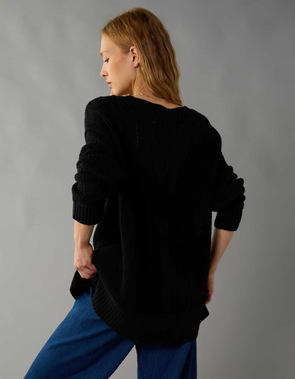 Damtröja I Pullover-Modell Med Nedhasade Axlar Och Ribbade Muddar