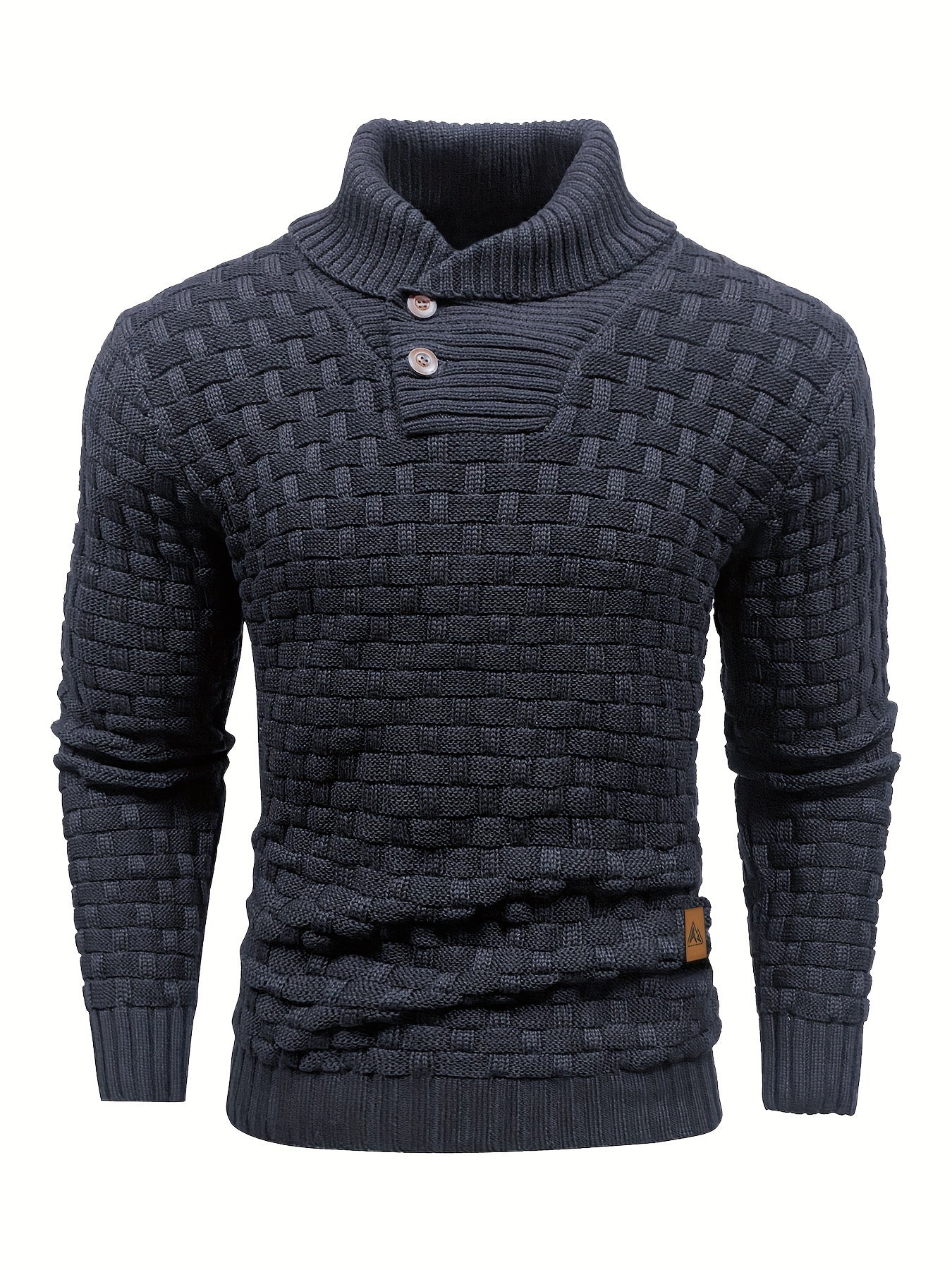 Herr Tröja i Waffle Knit med Sjalkrage