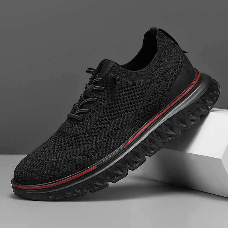 Lätta Låga Sneakers För Män Med Mesh-Ovandel Och Platt Klack