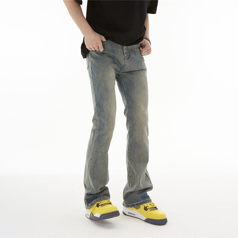 Herrjeans Med Raka Ben Och Tvätt