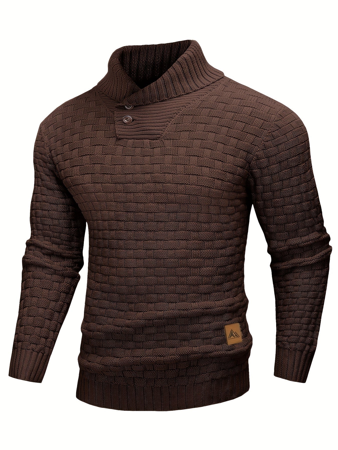 Herr Tröja i Waffle Knit med Sjalkrage