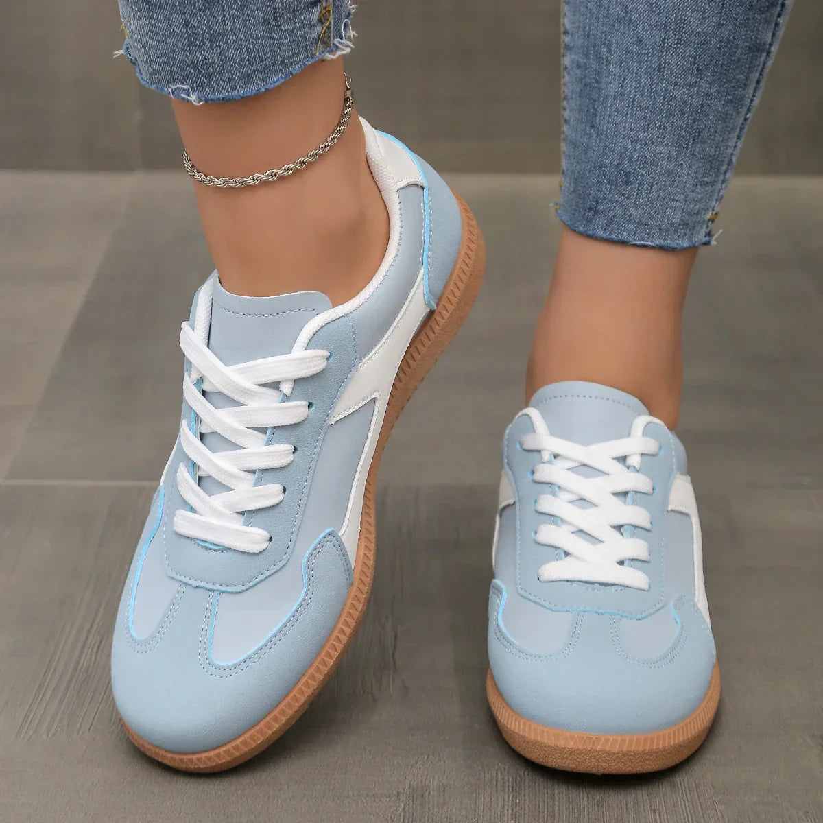 Kvinnor Sneakers Låg Profil Med Gum Sula Och Dämpad Innersula