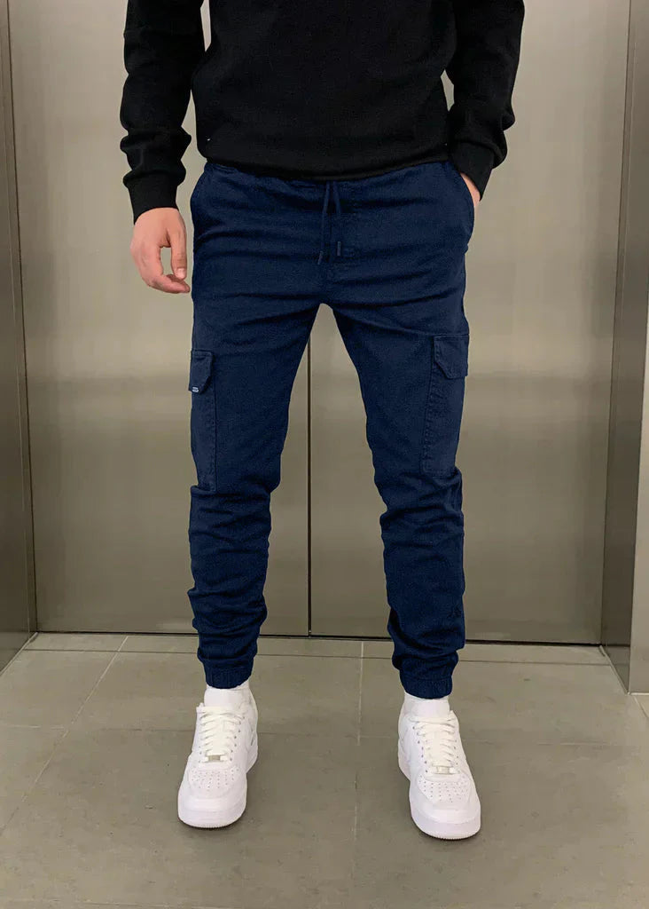 Herr Cargo Joggerbyxor med Elastisk Midja och Sidofickor