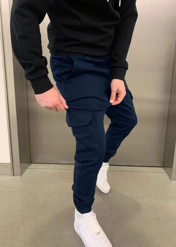 Herr Cargo Joggerbyxor med Elastisk Midja och Sidofickor