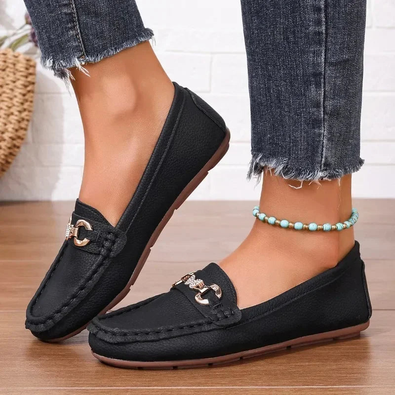 Dam Loafers för Sommaren Slip-On Dämpad Innersula Fjärilsdetalj