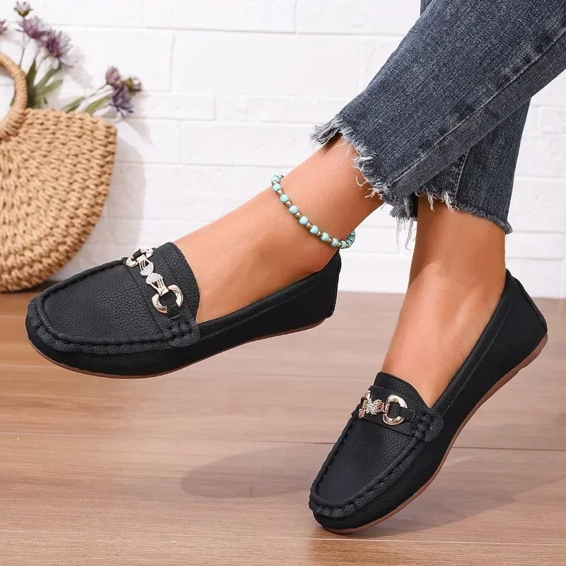 Dam Loafers för Sommaren Slip-On Dämpad Innersula Fjärilsdetalj